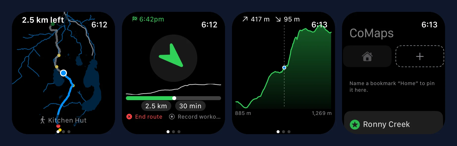 Maps on Your Wrist Without a Map Engine: A watchOS App for CoMaps